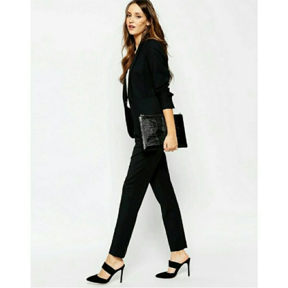 REISS Lee Tailored Jacket Wool Blazer Black Size 6 - Picture 2 of 7
